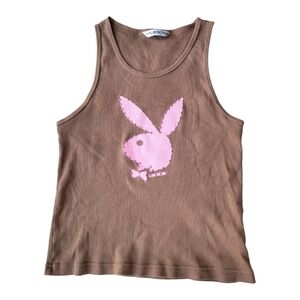 Playboy Vintage 90s Y2K Rhinestone Bunny Tank Top Womens M/L